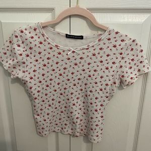 Brandy Melville red and white floral top